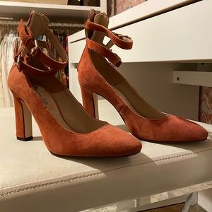 Orange Suede Heels